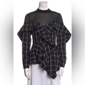 SELF PORTRAIT Plaid Blouse